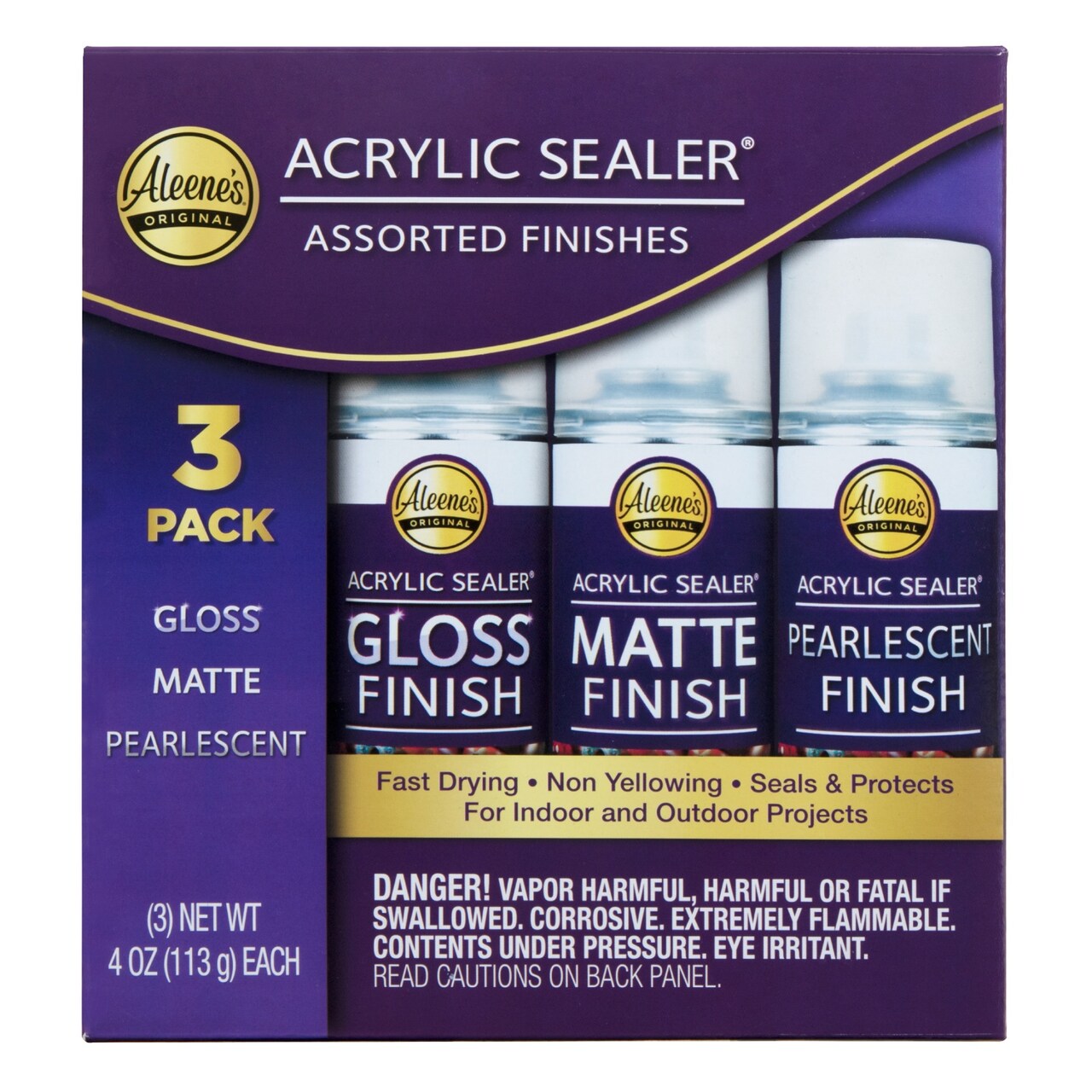 Aleene&#x27;s Acrylic Sealer 4oz 3/Pkg-Assorted Finishes